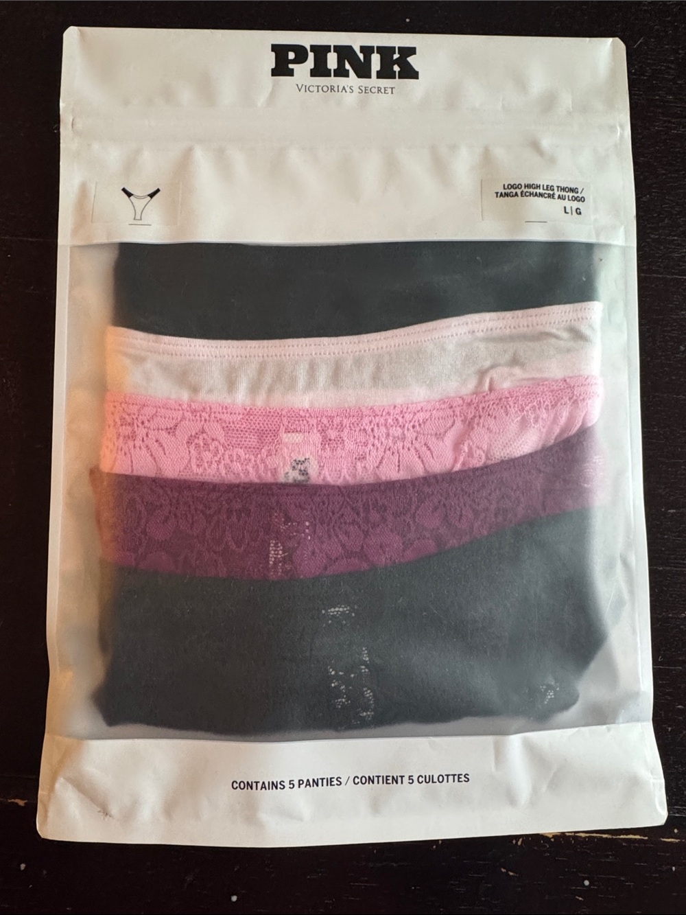 PINK Victoria's Secret Girls' Pack of Black and Pink Panties